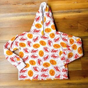 Eggo Waffles Kellogg's Sweatshirt Hoodie Pullover  Size 13/14 kid L, women XS